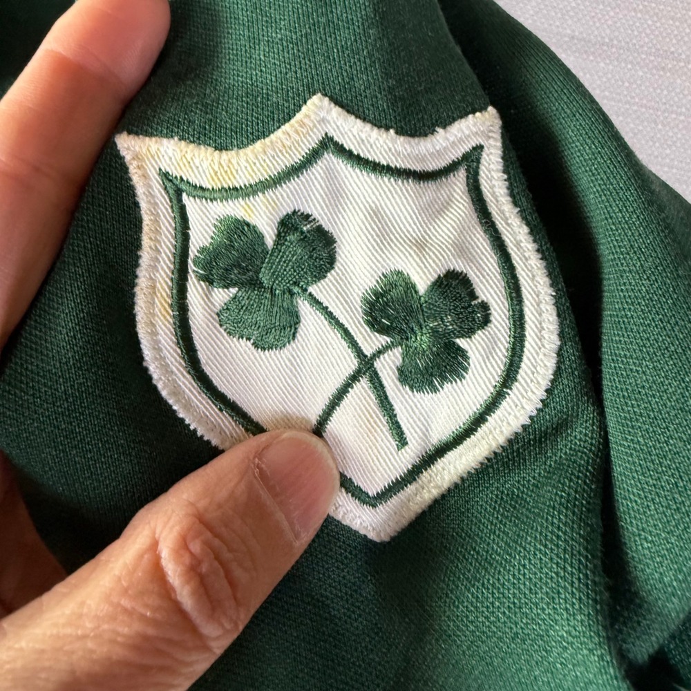 Vintage 90s Ireland Track Jacket Shamrock Green Full Zip ACE Size Medium - Picture 6 of 9